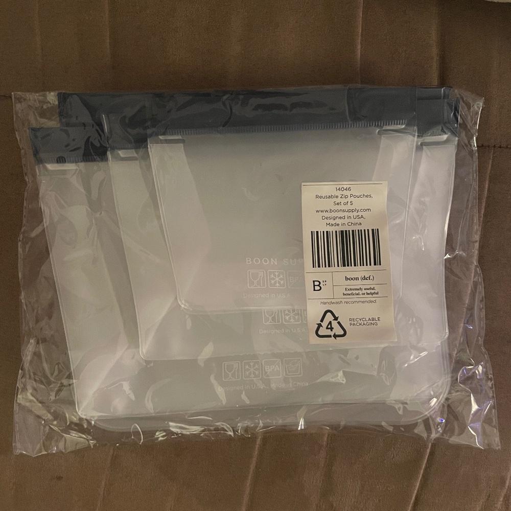 Boon Supply Set of 5 Reusable Zip Pouches